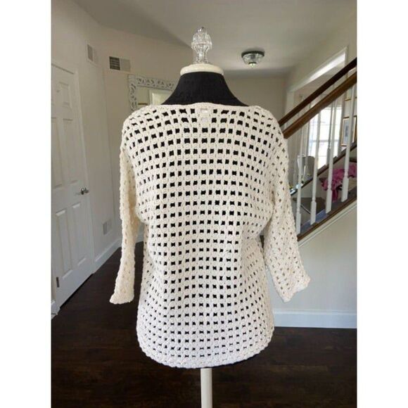 Chico's Cream " See through" Sweater (Size 1) - Picture 2 of 4